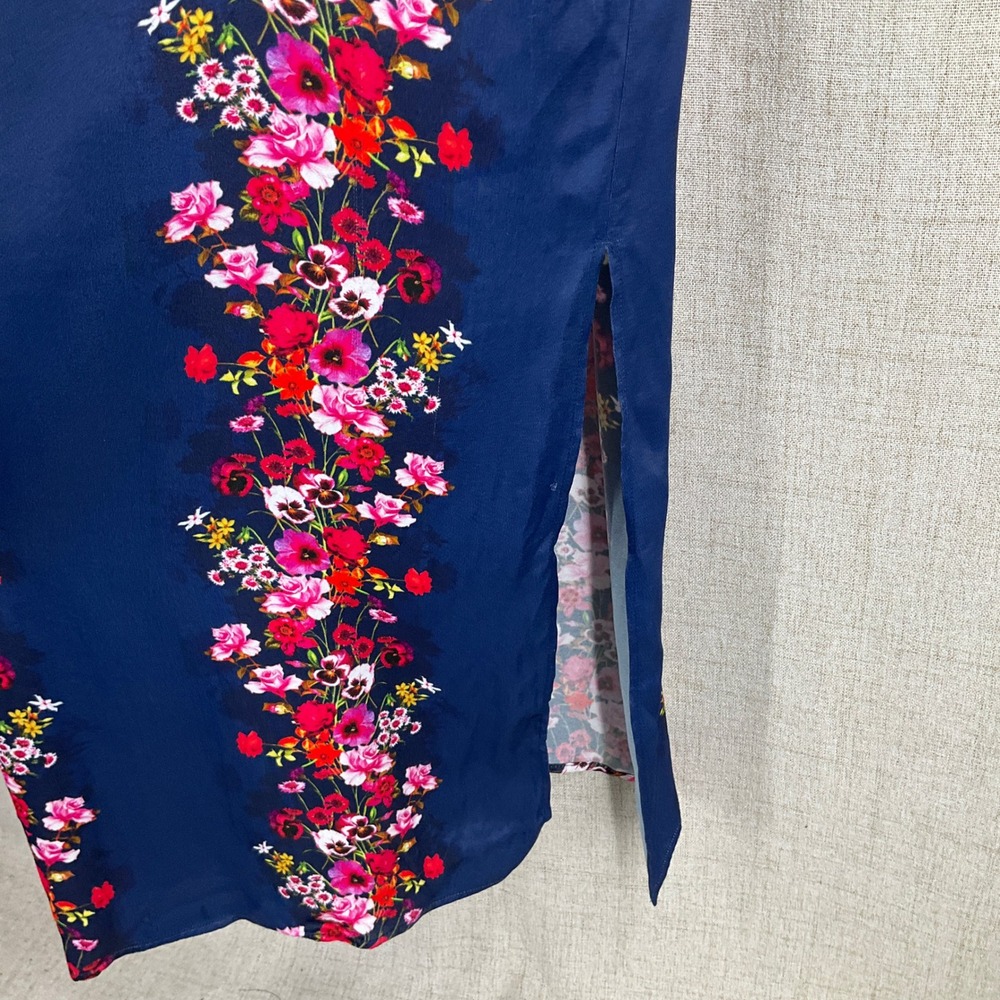 Anthropologie Maxi Dress Womens XS Navy Floral Halter Wedding Guest Spring NEW - Picture 6 of 13